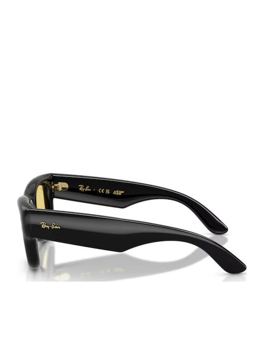 Ray Ban Wayfarer Unisex Sunglasses with Black Plastic Frame and Yellow Lens