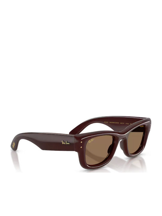 Ray Ban Wayfarer Унисекс Слънчеви Очила с Бордо Пластмасова Рамка и Кафяви Стъкла