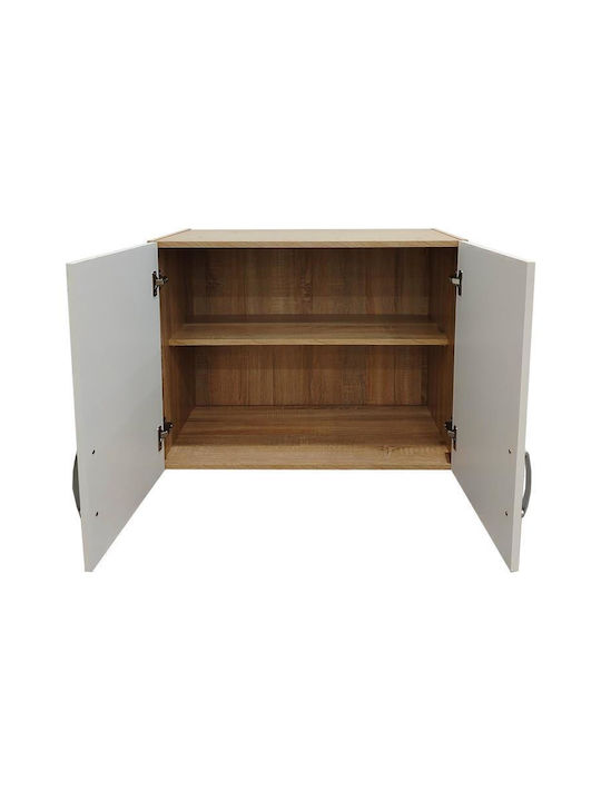 Pakketo Lego Rectangular Loft Closet made of Particleboard Sonoma-white 79x41.5x13cm 383-000065 1pcs