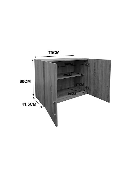 Pakketo Lego Rectangular Loft Closet made of Particleboard Sonoma Shade 79x41.5x13cm 383-000061 1pcs