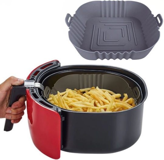 Silicone Square Cooking Form Air Fryer 16cm Grey