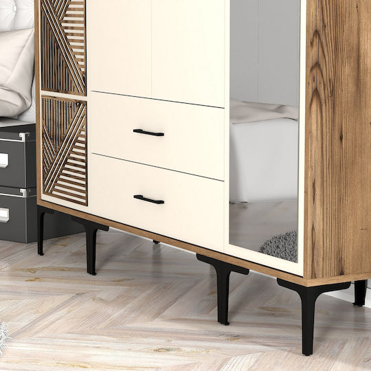 Гардероб Четири Врати Ptr Lidya Крем 160x47x201см