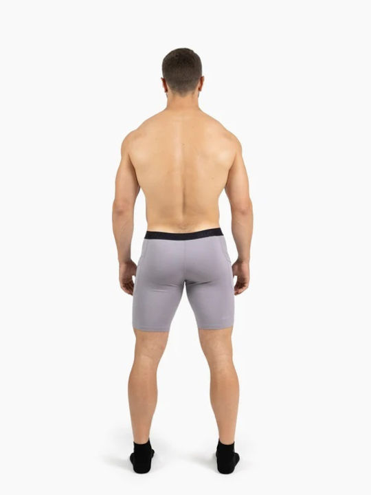 Velites Men's Sports Short Leggings Gray