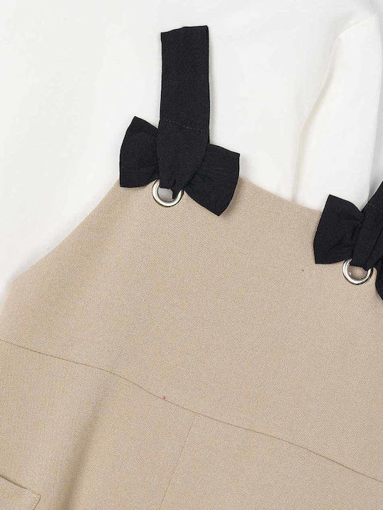 Rochie pentru Copii Mânecă lungă Set cu Bluză Bej