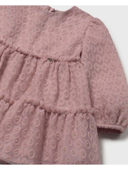 Children's Dress Long Sleeve Tulle Pink