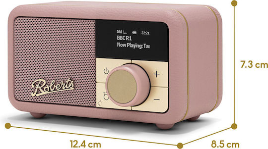Roberts Revival Petite 2 Φορητό Ραδιόφωνο Επαναφορτιζόμενο DAB+ με Bluetooth Ροζ