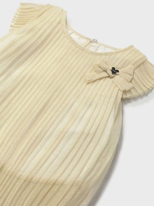 Girls Sleeveless Tulle Dress Set with Top Champagne