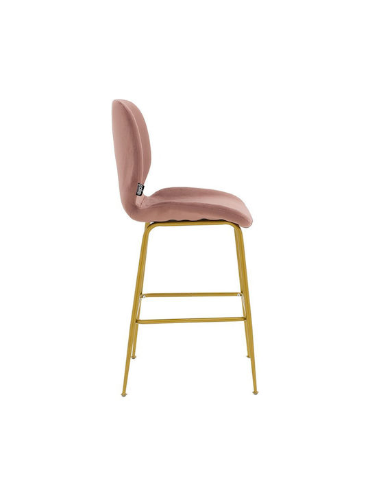 Hocker Bar mit Rückenlehne Metall Impel Pink 2Stück 48x61x103cm