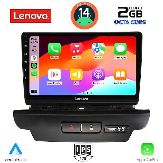 Lenovo Автомобилна Аудио Система (Блутут/USB/WiFi/GPS/Apple-Carplay/Android-Auto) с Тъчскрийн 9"