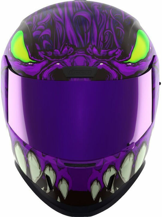 Icon Airform ManikRR Purple Motorradhelm Volles Gesicht ECE 22.06 1670gr mit Sonnenblende