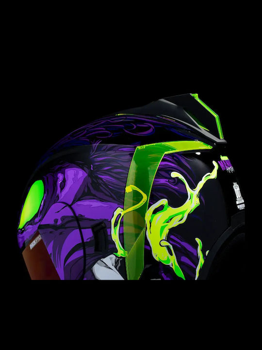 Icon Airform ManikRR Purple Motorradhelm Volles Gesicht ECE 22.06 1670gr mit Sonnenblende