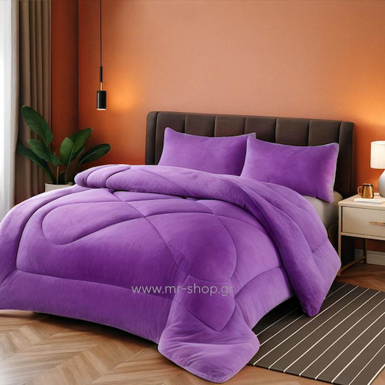 Alpha-Market Комбинирано одеяло Куинсайз 220x240бр Purple 330 г/м²Gsm