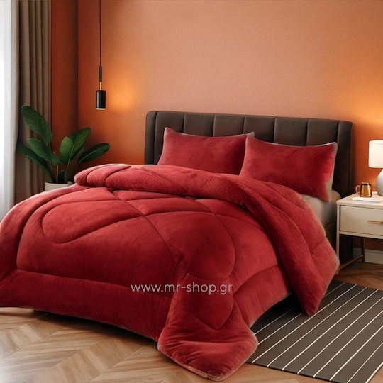 Alpha-Market Комбинирано одеяло Куинсайз 220x240бр Бордо 330 г/м²Gsm