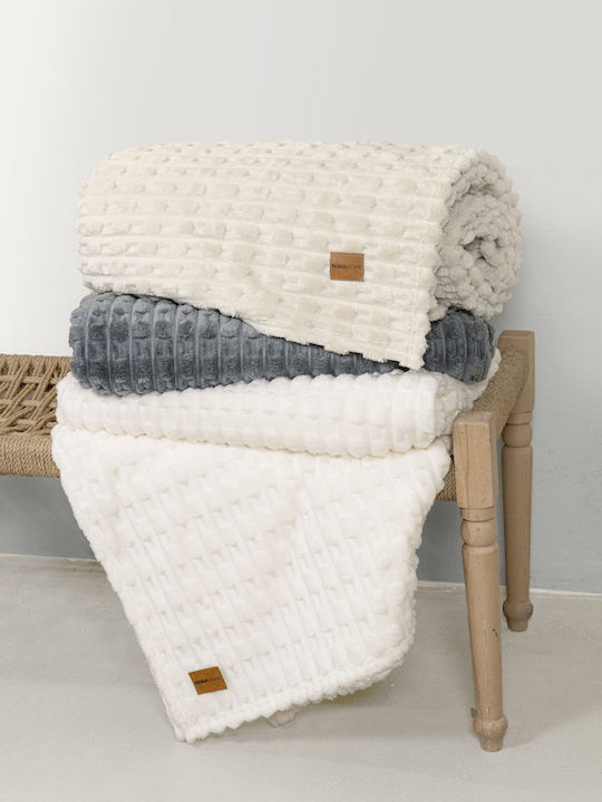 Nima Savara Κουβέρτα Sherpa Μονή 160x220εκ. Dark Gray