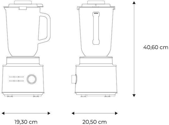 Aiwa Μπλέντερ με Γυάλινη Κανάτα 1.5 lt 2500W Μαύρο ATB-2500
