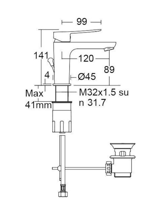Eurorama Mixing Sink Faucet Silver