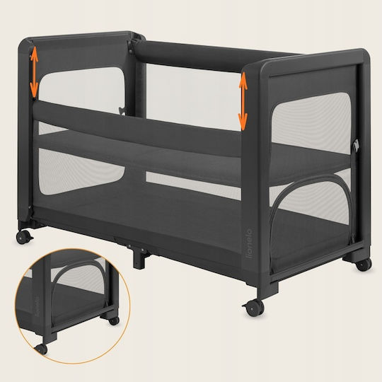 Lionelo Cradle with Mattress and Wheels Gray