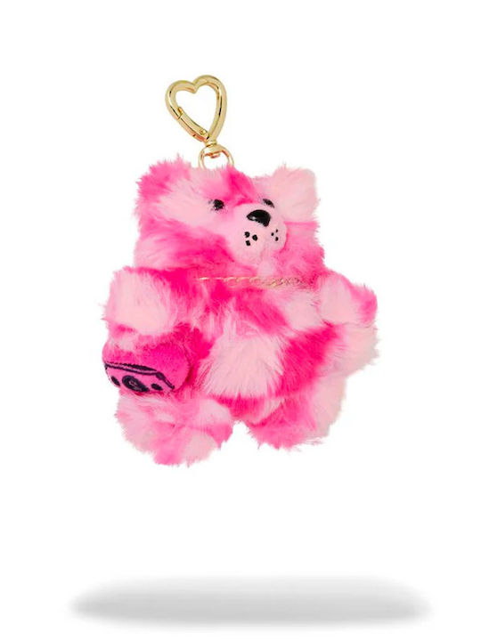 Sprayground Pink Fur Check Bear Cub Keychain K8351 Ροζ