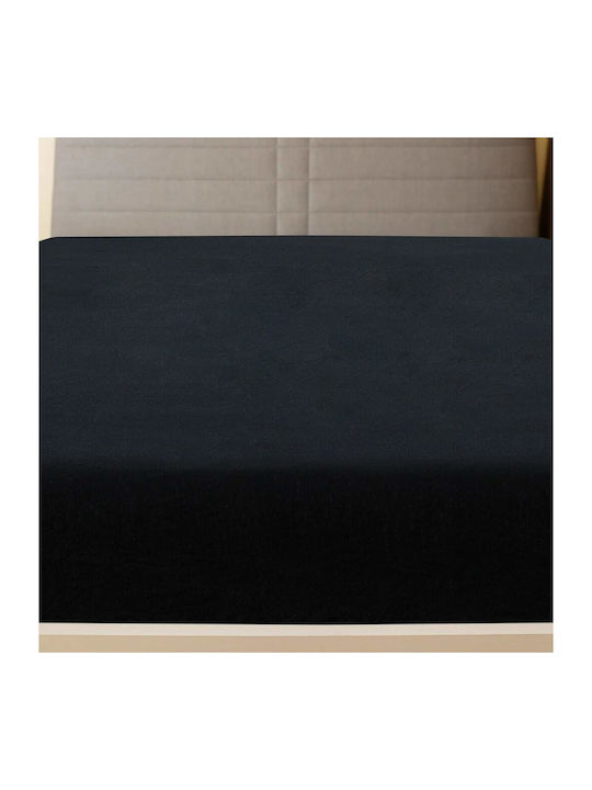 vidaXL Sheet Set with 1 Pillowcase for Single Bed with Elastic 90x200cm. Black 2pcs
