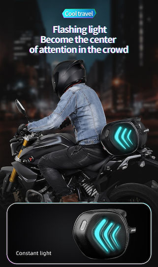 Motocentric Mc-0135-a Red Motorcycle Front Seat Bag Rear Seat Mountable Waterproof Reflective Motorcycle Tail 22l Dual Use Eva Composite Shell