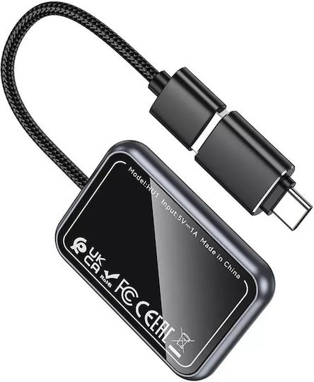 Adaptor Wireless Carplay Usb A Usb C Hoco Hu1 – Negru