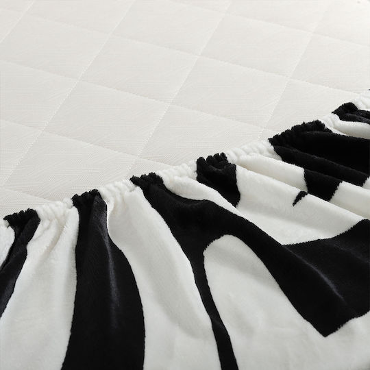 Silk Fashion Sheet Sets Queen with Elastic 160x200+30cm. Design 3 White 4pcs