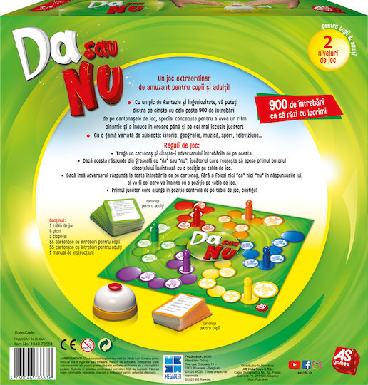 Joc de Societate Yes or No pentru 2-6 Jucători 7+ Ani AS
