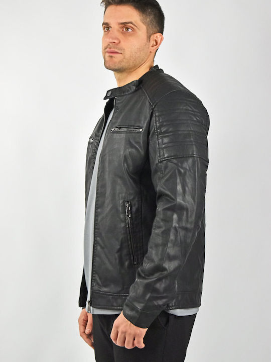 Synthetic Leather Black Jacket