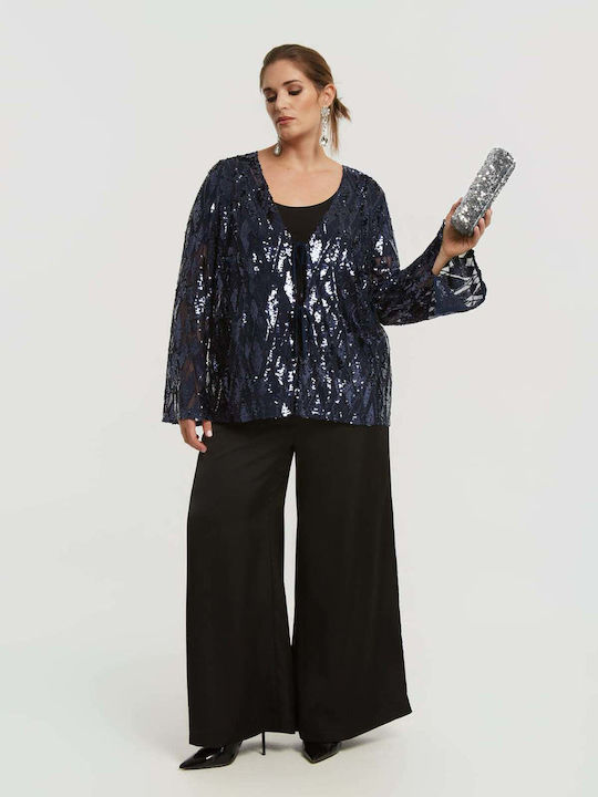 Long Women's Cardigan Blue