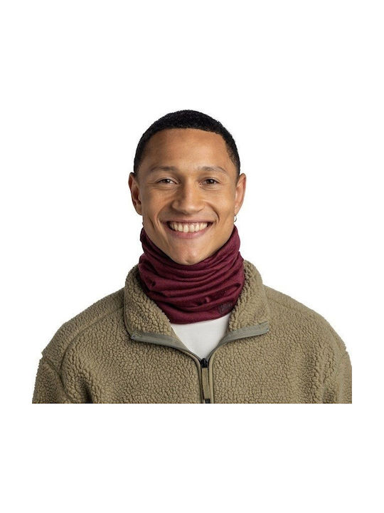 Buff Merino Wool Sporthalsband Burgundisch