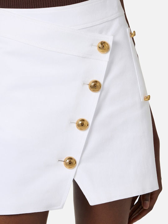 Satin Mini Skirt White