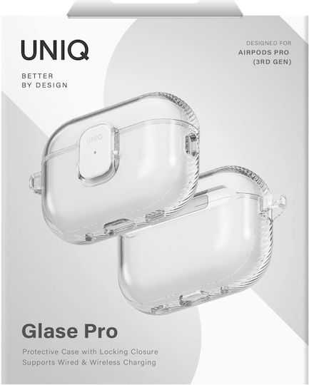 Uniq Glase Hülle Silikon mit Haken in Transparent Farbe für Apple AirPods Pro 3