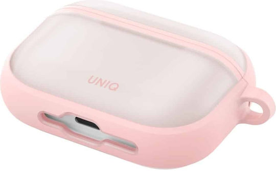 Uniq Hülle Silikon / Kunststoff mit Haken in Rosa Farbe für Apple AirPods Pro
