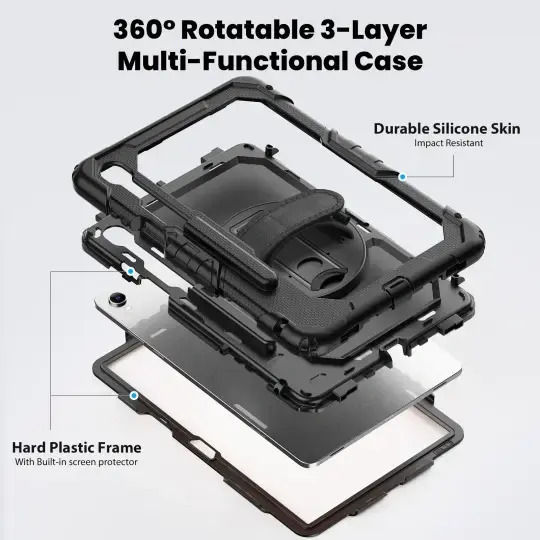 Tech-Protect Dauerhafte Rückseite Hülle Schwarz für Galaxy Tab A9+ Plus / Galaxy Tab A11+ Plus