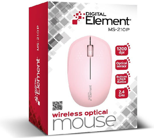 Element MS-210 Ασύρματο Εργονομικό Ποντίκι Ροζ