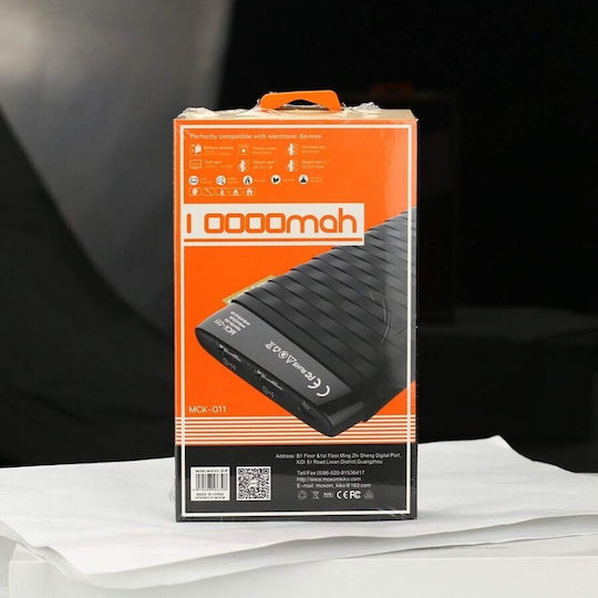 Moxom MCK-011 Power Bank 10000mAh με 2 Θύρες USB-A Μαύρο