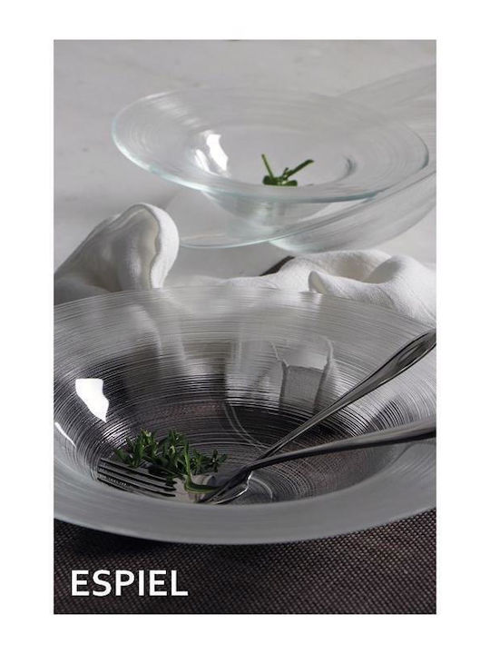 Espiel ''circle'' Plate Pasta Glass Transparent with Diameter 24.5cm 6pcs