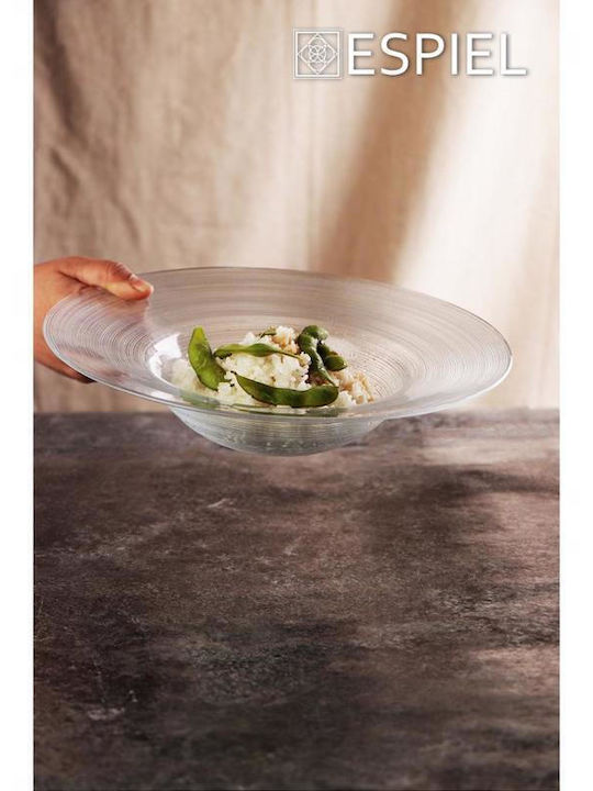 Espiel ''circle'' Plate Pasta Glass Transparent with Diameter 24.5cm 6pcs
