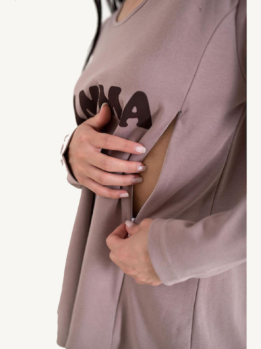 Happy Family Maternity Pajama Set & Nursing Camel