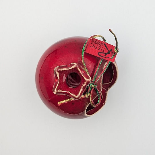 Grekas Home Handmade Tabletop Lucky Charm Pomegranate Red Ceramic 10cm 1pcs