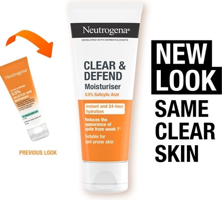 Neutrogena Clear & Defend 24-Часов Хидратиращ Дневен Крем За Лице Срещу Несъвършенства По Кожата И Акне С Алое Вера 50мл