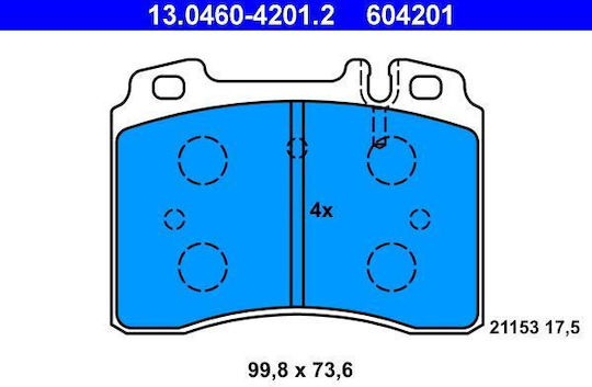 Brake Pads Mercedes-benz 190 W201 Ate 13046042012
