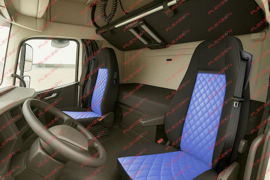 Комплект Калъфи За Камион 2 Бр Volvo S Fh Euro 6 2016 2020 Червени Екологична Кожа