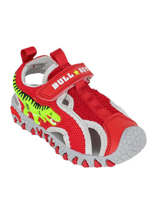 Shoe Sandals T-Rex with Velcro & Lights Red