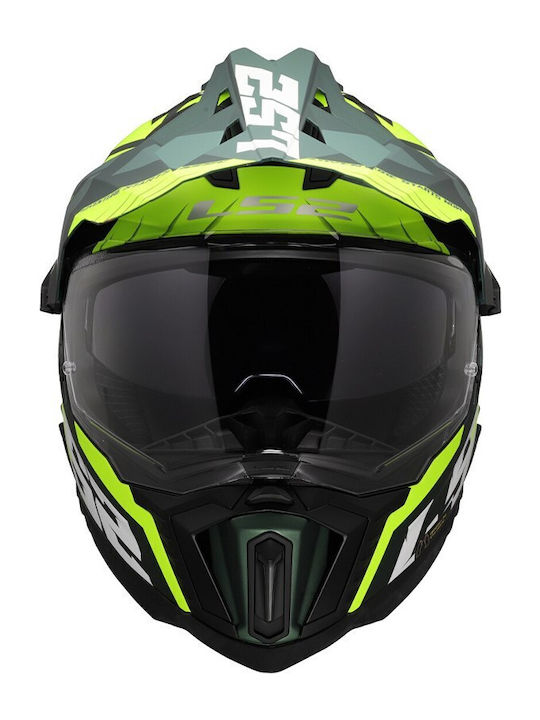 LS2 Explorer MX701 Spire Adventure Matt Fluo Green Κράνος Μηχανής On-Off ECE 22.06 1460gr με Sunvisor