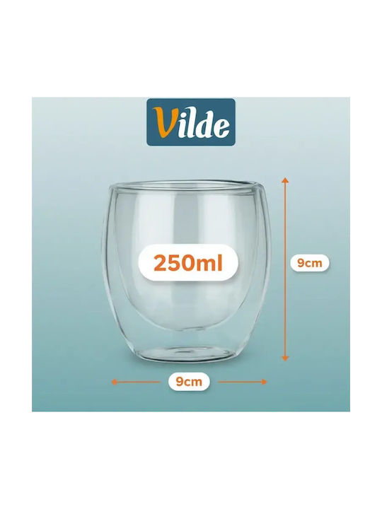 Vilde Set of Cups Espresso Glass White 280ml 2pcs