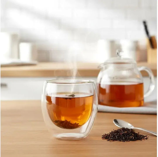 Vilde Σετ Φλιτζάνια Espresso Γυάλινα Λευκά 280ml 2τμχ