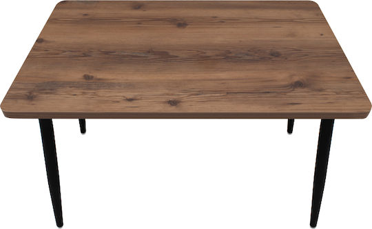 Levico Table Dining Room Wooden Smoked Walnut 130x75x75cm