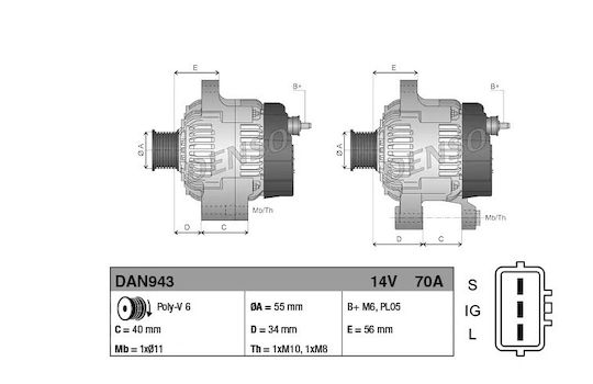Alternator Toyota Corolla Cde12 Zze12 Nde12 Zde12 Denso Dan943