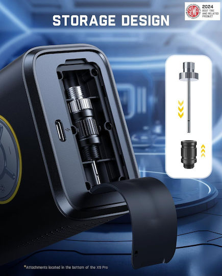 Car Tire Pump X9 Pro 150PSI Rechargeable 12V